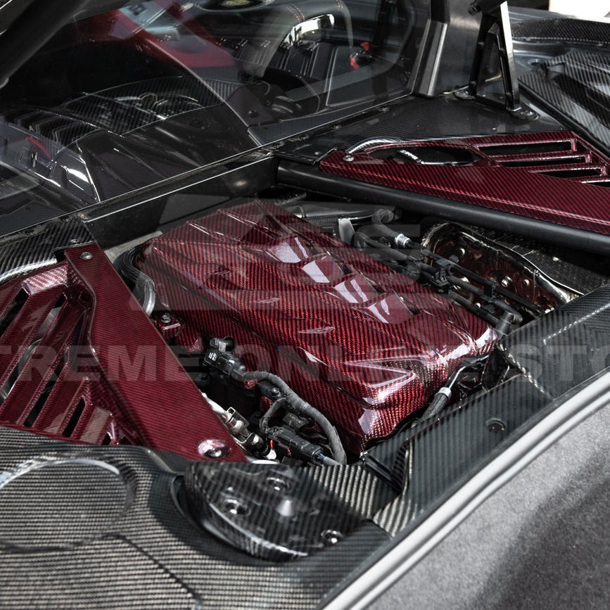 Chevrolet Corvette C8 LT2 Dry Carbon Fiber Rear Engine Cover 2020-Up