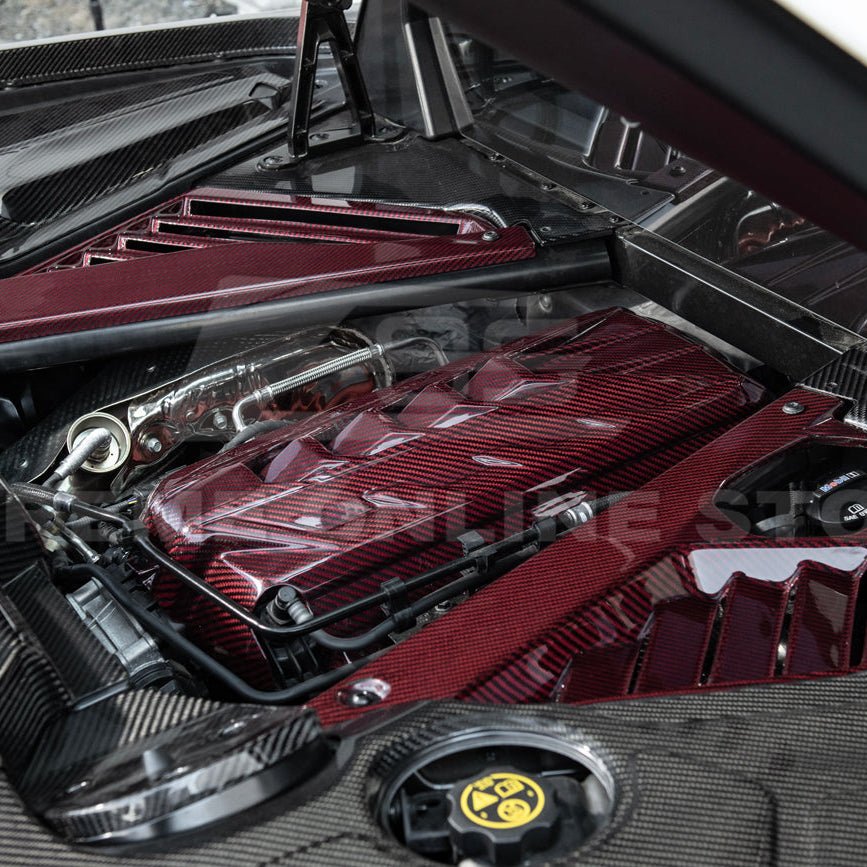 Chevrolet Corvette C8 LT2 Dry Carbon Fiber Rear Engine Cover 2020-Up