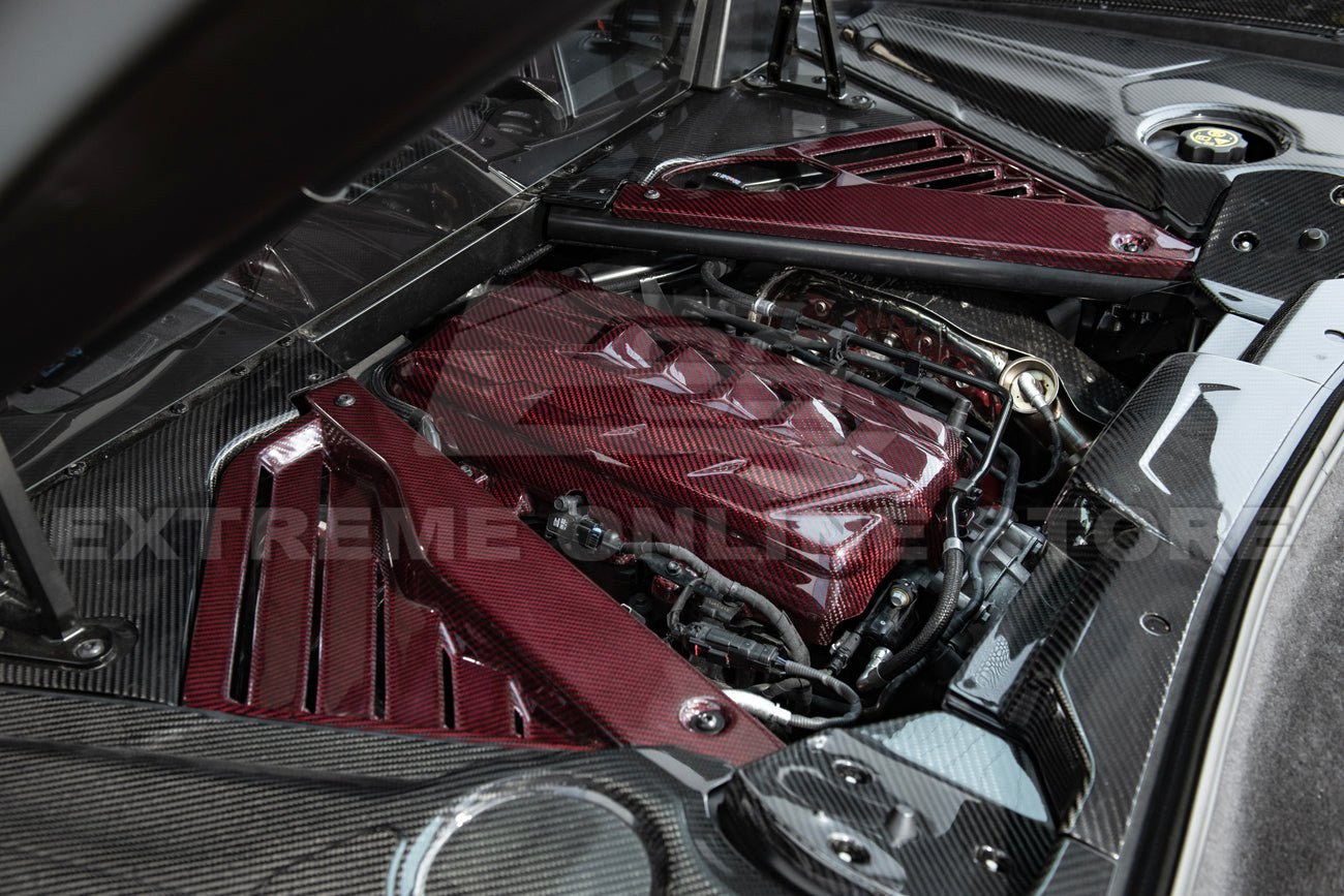 Chevrolet Corvette C8 Carbon Fiber Engine Cover Bay Panel Insert Coupe 2020-2024