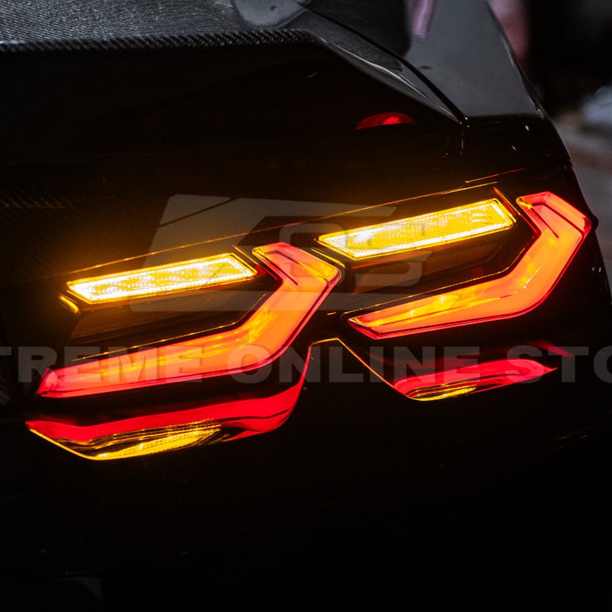 Chevrolet Camaro C8 Style Sequential LED Rear Taillights Smoke Clear Red Lens 2019-Up