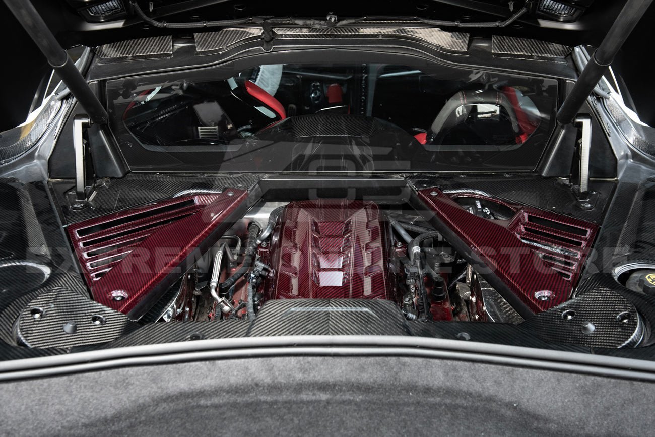 Chevrolet Corvette C8 Carbon Fiber Engine Cover Bay Panel Insert Coupe 2020-2024