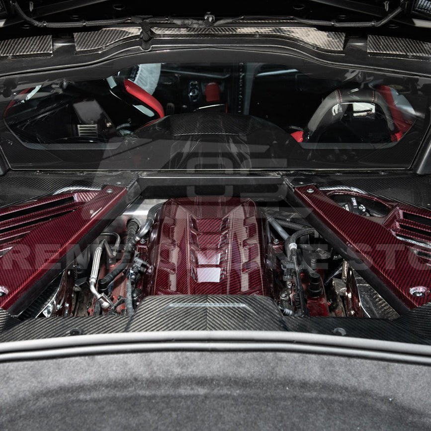 Chevrolet Corvette C8 LT2 Dry Carbon Fiber Rear Engine Cover 2020-Up