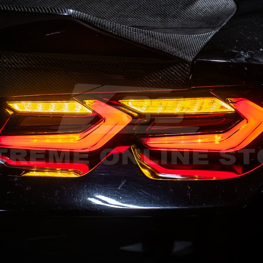 Chevrolet Camaro C8 Style Sequential LED Rear Taillights Smoke Clear Red Lens 2019-Up