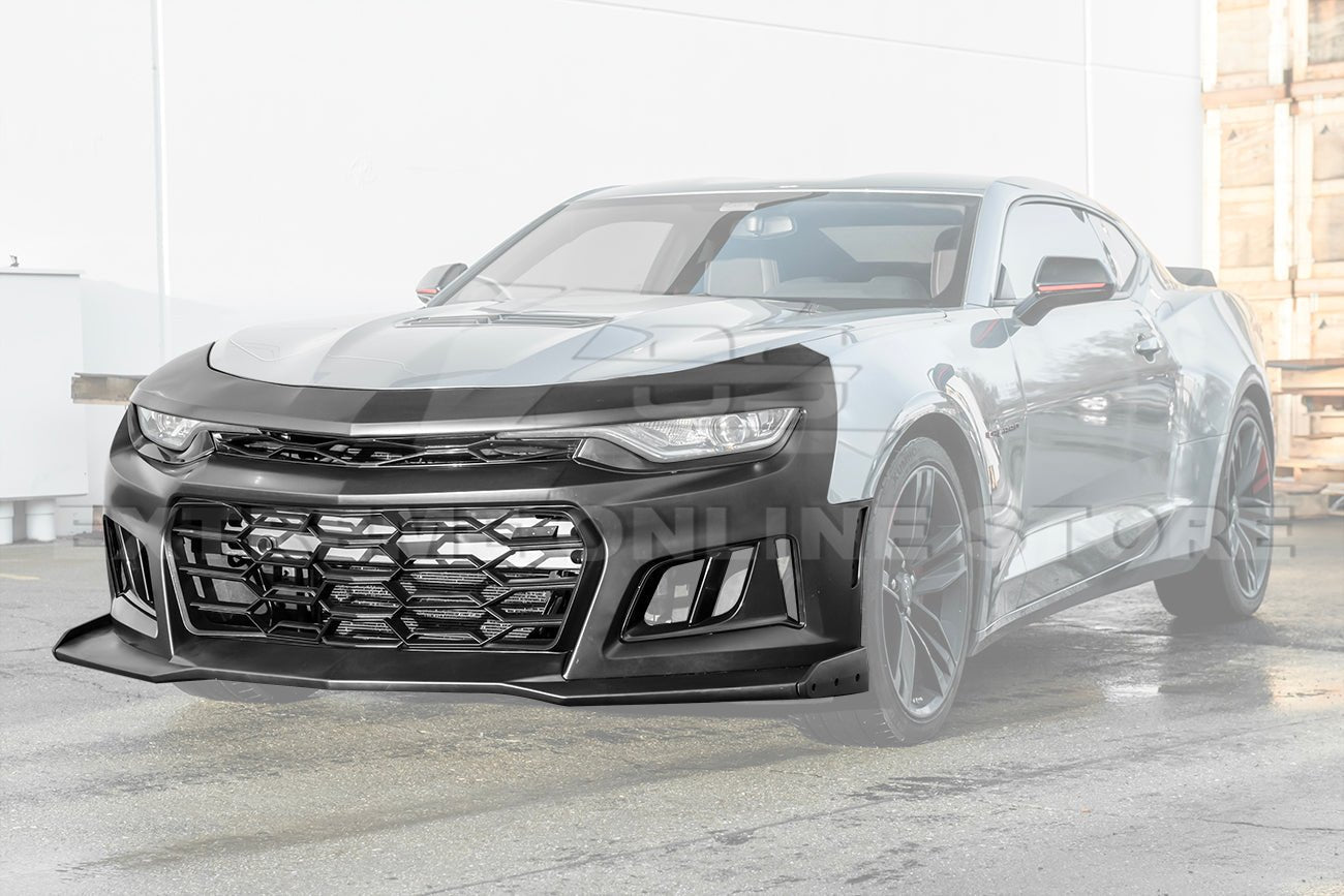 Chevrolet Camaro 6th Gen ZL1 Style Primed Black Front Bumper Kit 2016-2018