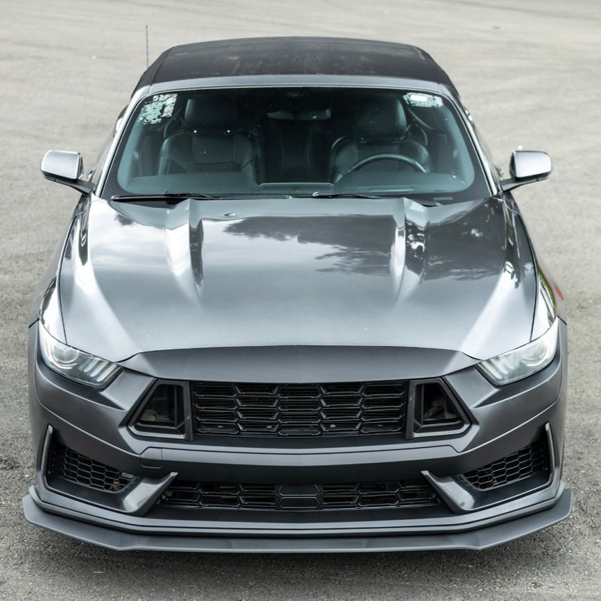 Ford Mustang S550 Dark Horse Style Primed Black Front Upper Lower Grille Lip 2018-2023