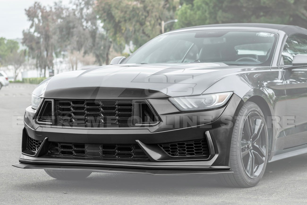 Ford Mustang S550 Dark Horse Style Primed Black Front Upper Lower Grille Lip 2018-2023