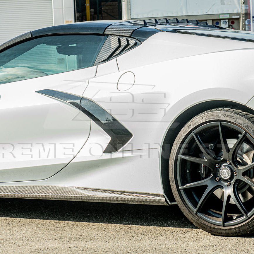 Corvette C8 Dry Carbon Fiber Side Quarter Window Louver Covers 2020-Up