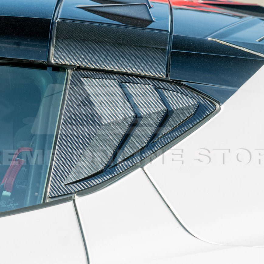 Corvette C8 Dry Carbon Fiber Side Quarter Window Louver Covers 2020-Up