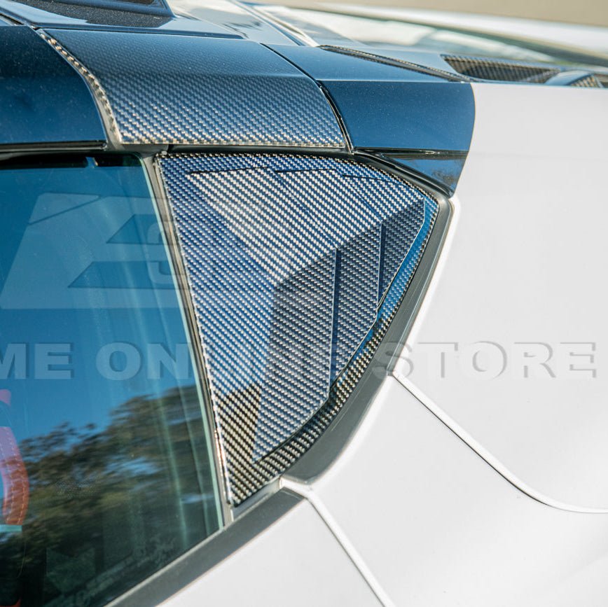 Corvette C8 Dry Carbon Fiber Side Quarter Window Louver Covers 2020-Up