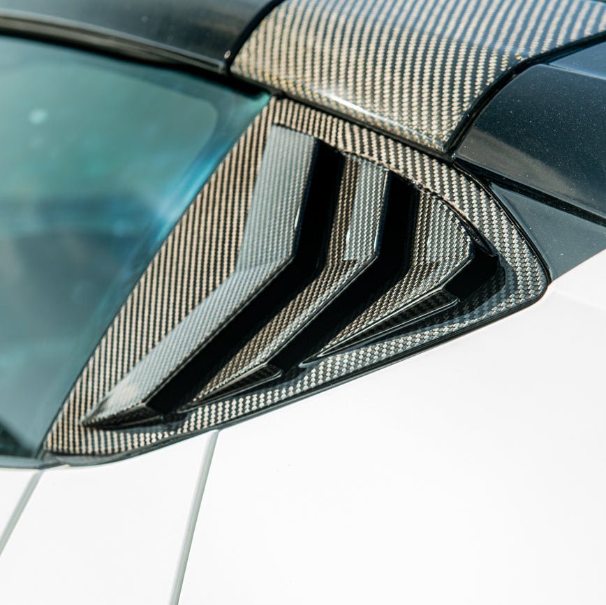 Corvette C8 Dry Carbon Fiber Side Quarter Window Louver Covers 2020-Up