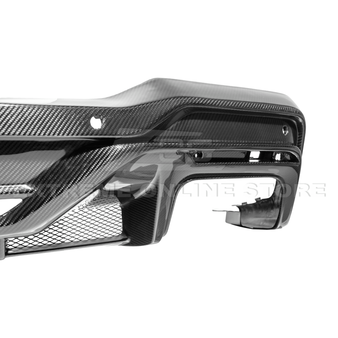Ford Mustang S650 Dark Horse Style Dry Carbon Fiber Rear Bumper Diffuser 2024-Up