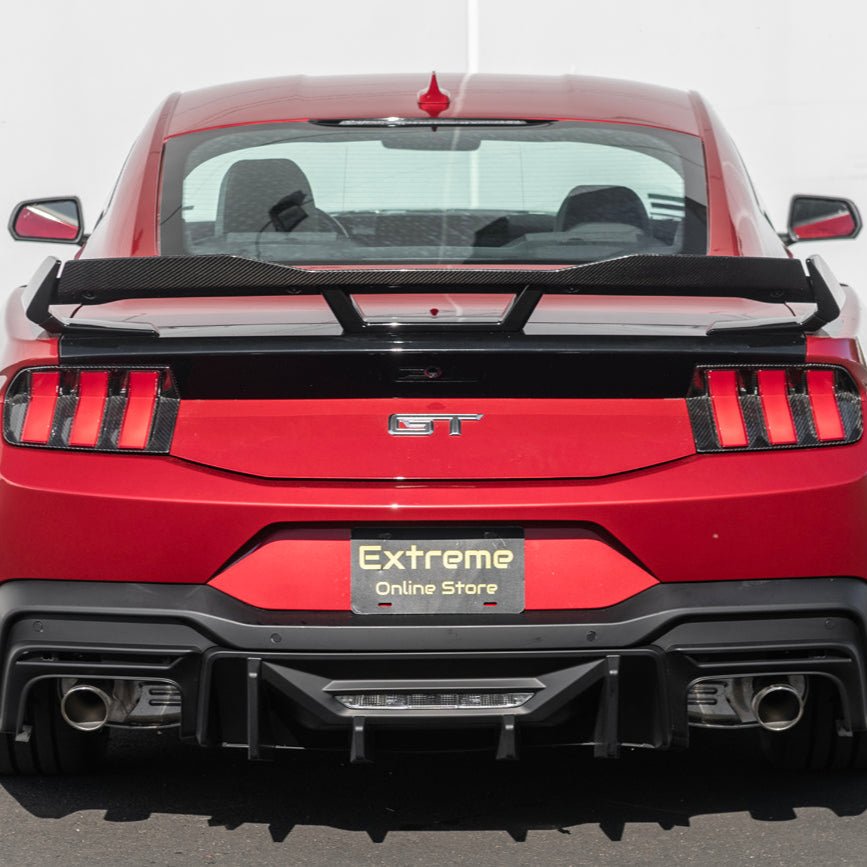 Ford Mustang S650 Dark Horse Style Carbon Fiber Rear Wickerbill Wing Spoiler 2024-Up