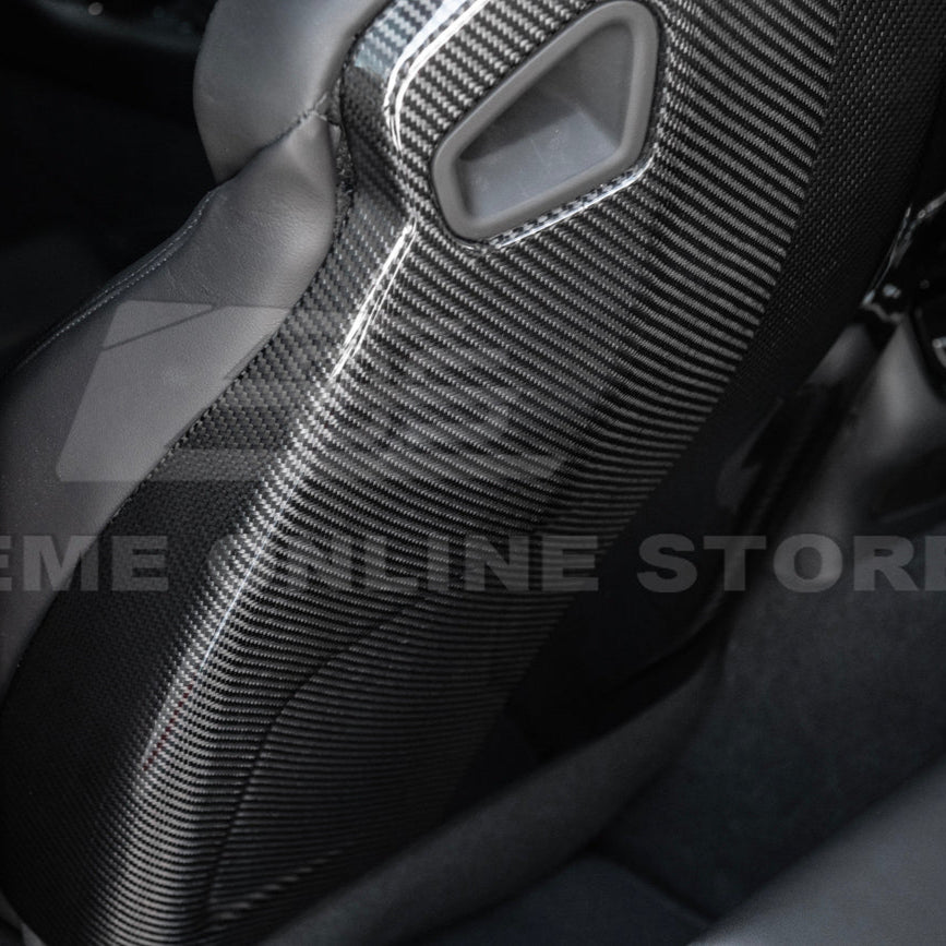 Cadillac CTS-V ATS-V Blackwing Style Dry Carbon Fiber Seat Back Cover Set 2016-2019