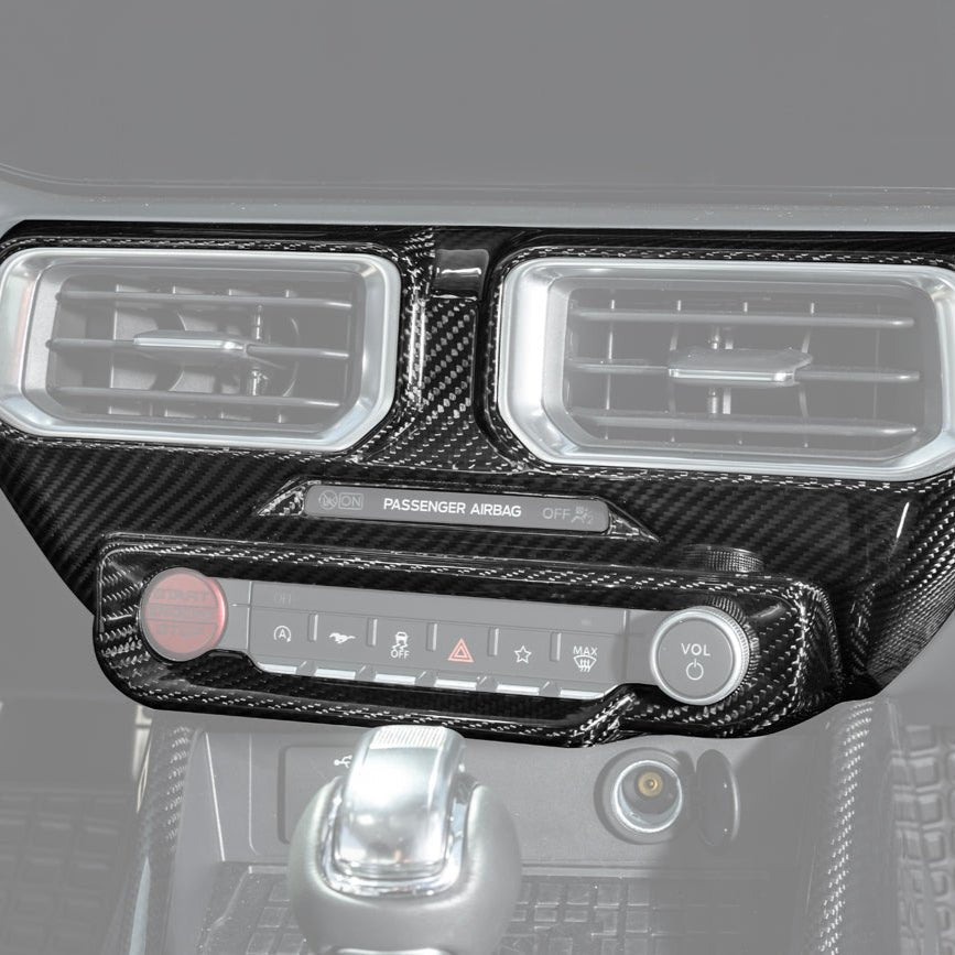 Ford Mustang S650 Factory Style Dry Carbon Fiber Center Console AC Outlet Trim Cover 2024-Up