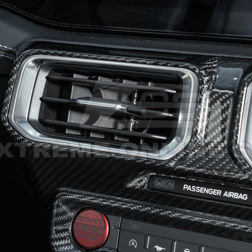 Ford Mustang S650 Factory Style Dry Carbon Fiber Center Console AC Outlet Trim Cover 2024-Up