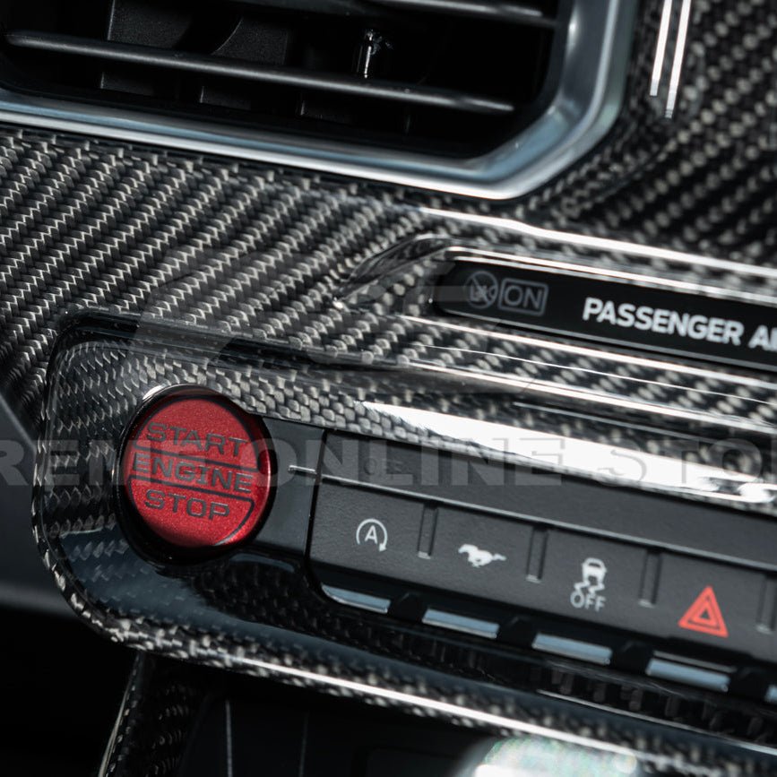 Ford Mustang S650 Factory Style Dry Carbon Fiber Center Console AC Outlet Trim Cover 2024-Up