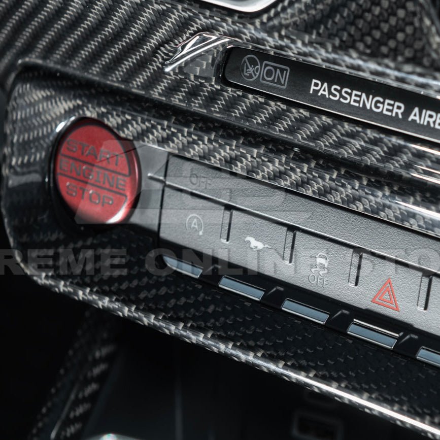 Ford Mustang S650 Factory Style Dry Carbon Fiber Center Console AC Outlet Trim Cover 2024-Up