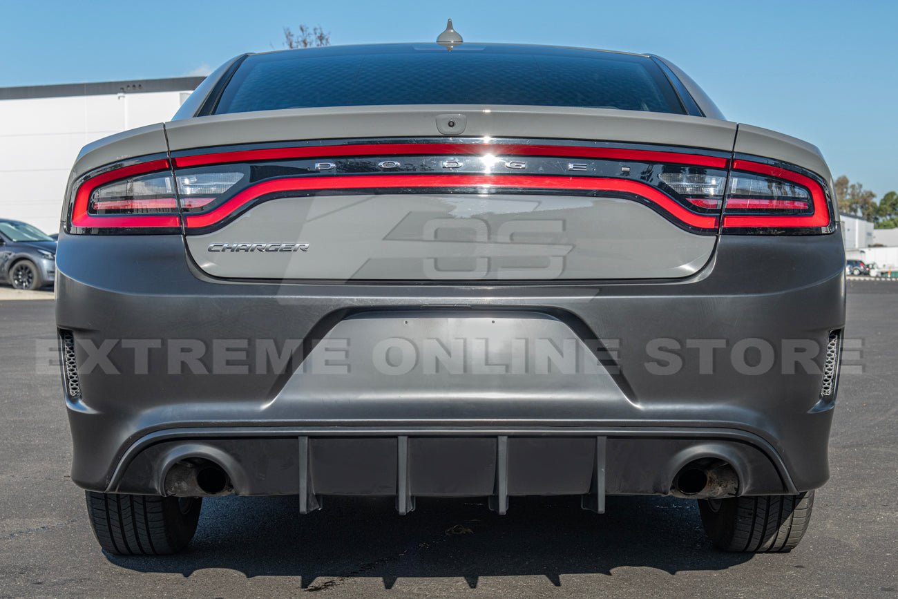 Dodge Charger LD SRT Hellcat Style Primed Black Rear Bumper Conversion Cover 2015-Up