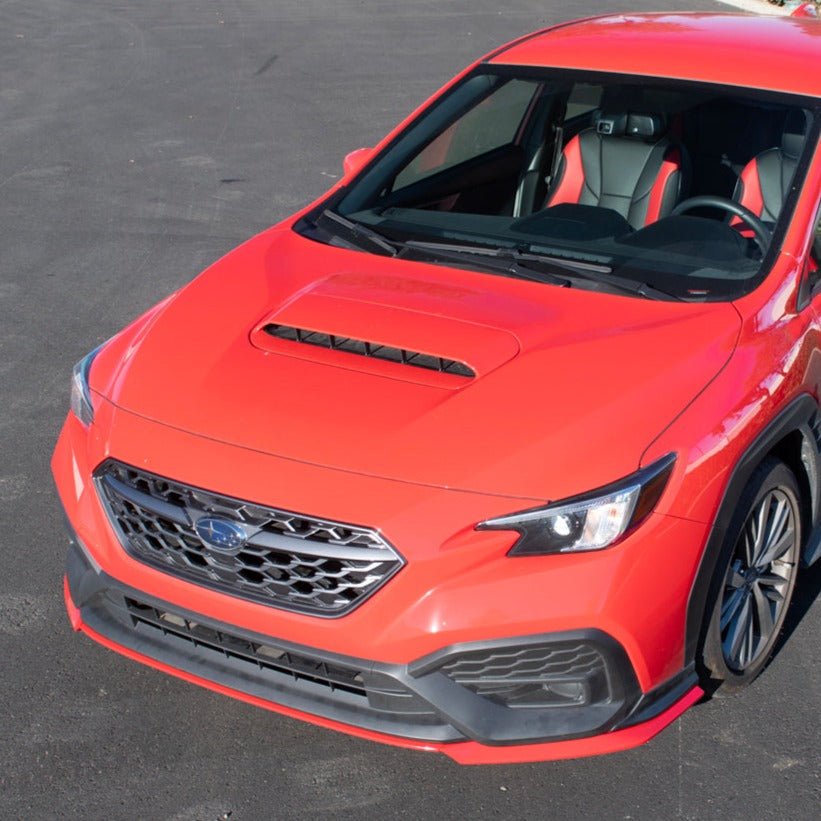 Subaru WRX VB STi Style Gloss Black Red Front Bumper Lip Splitter 2022-Up