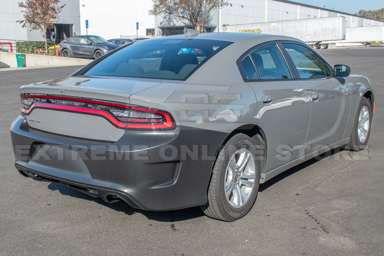 Dodge Charger LD SRT Hellcat Style Primed Black Rear Bumper Conversion Cover 2015-Up