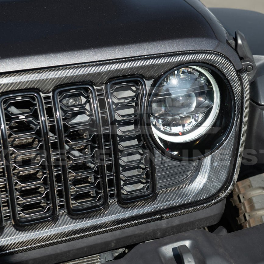 Jeep Wrangler Gladiator Carbon Fiber Front Bumper Grille Replacement 2024-Up