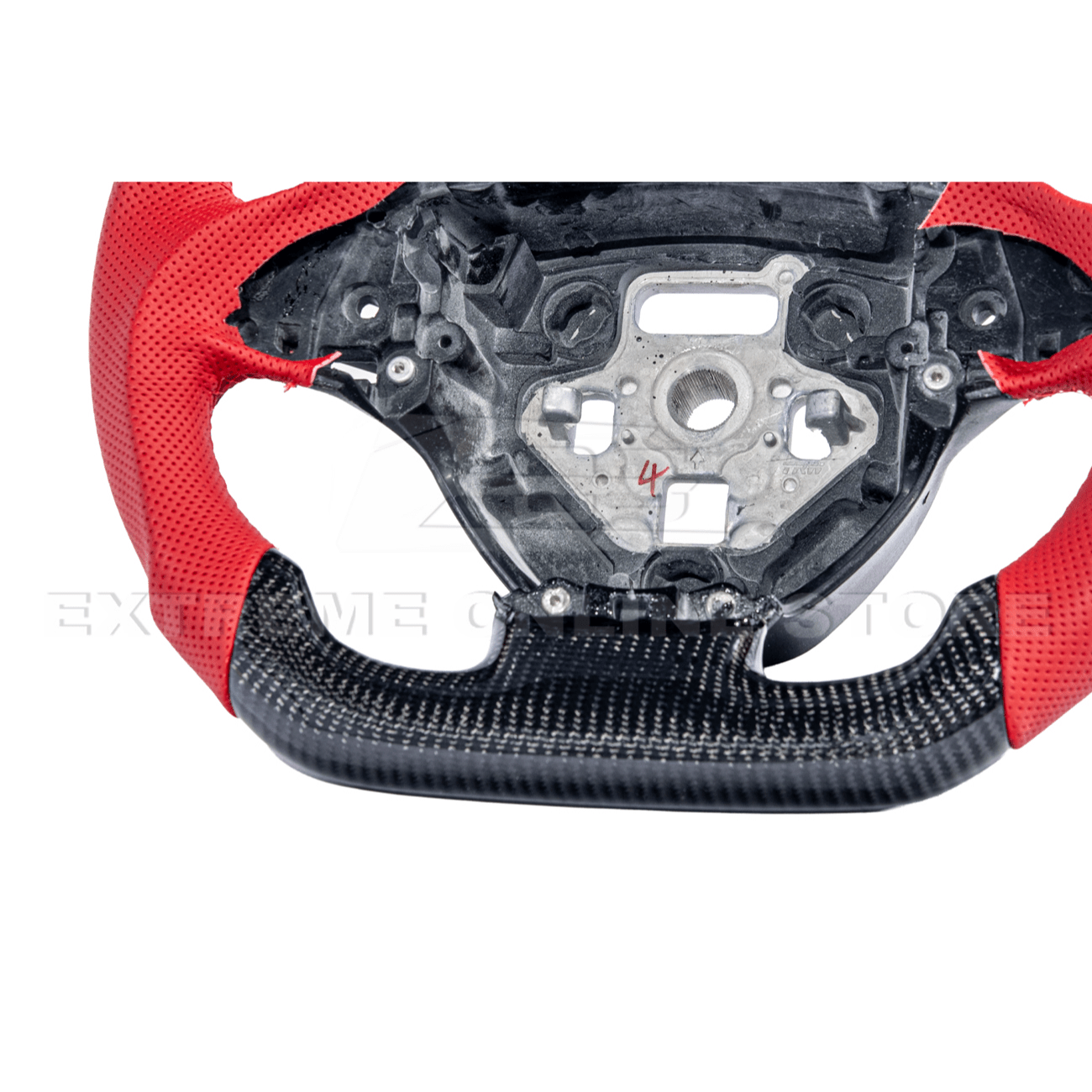 Corvette C7 Red Leather Red Stitching Carbon Fiber Steering Wheel 2014-2018