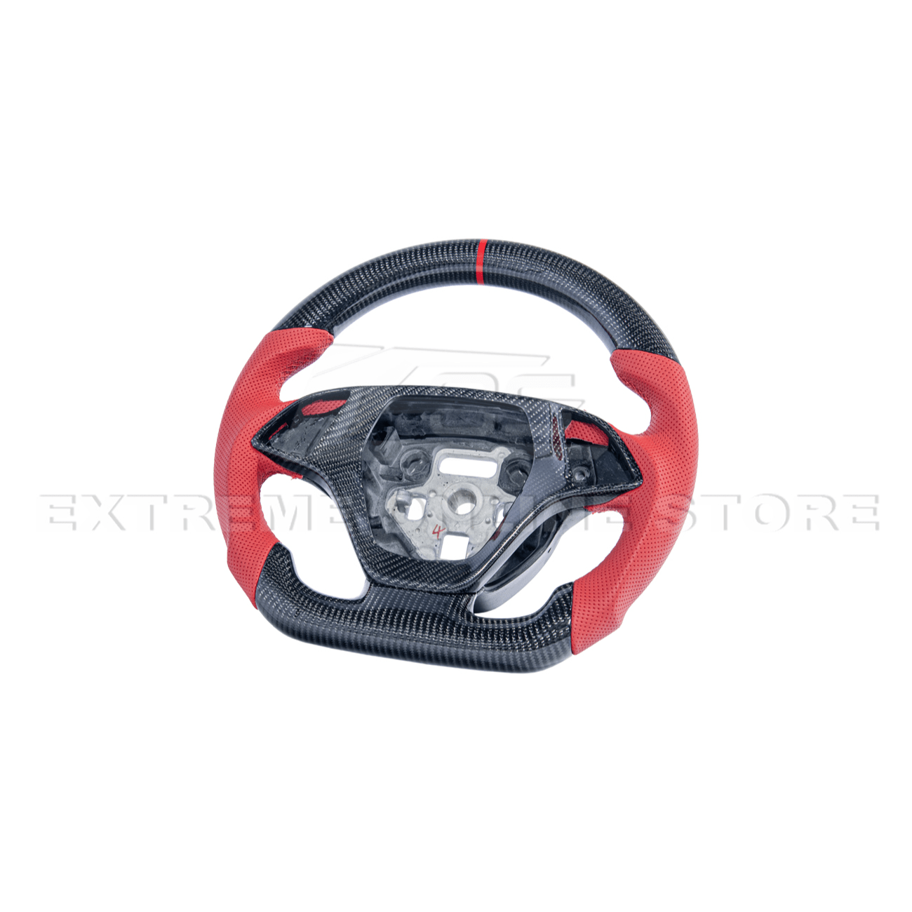 Corvette C7 Red Leather Red Stitching Carbon Fiber Steering Wheel 2014-2018