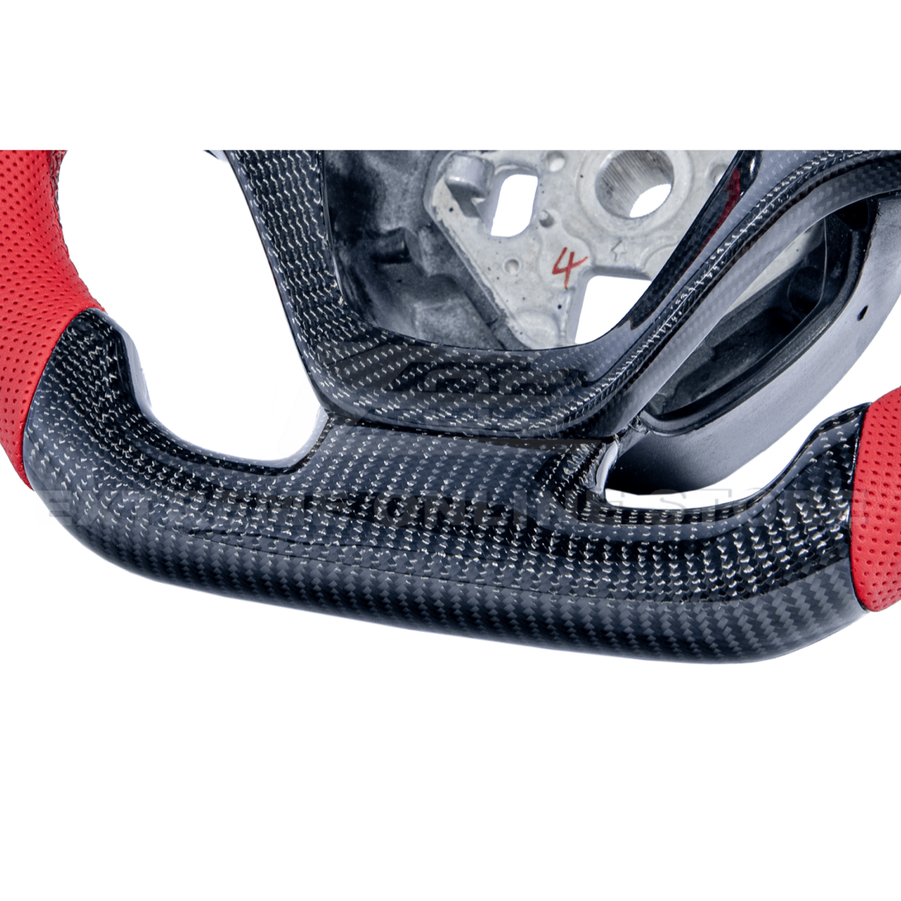 Corvette C7 Red Leather Red Stitching Carbon Fiber Steering Wheel 2014-2018