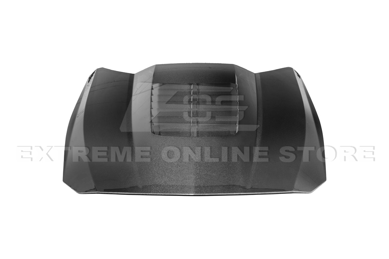 Ford Mustang S650 GT500 Style Carbon Fiber Front Bumper Hood 2024-Up