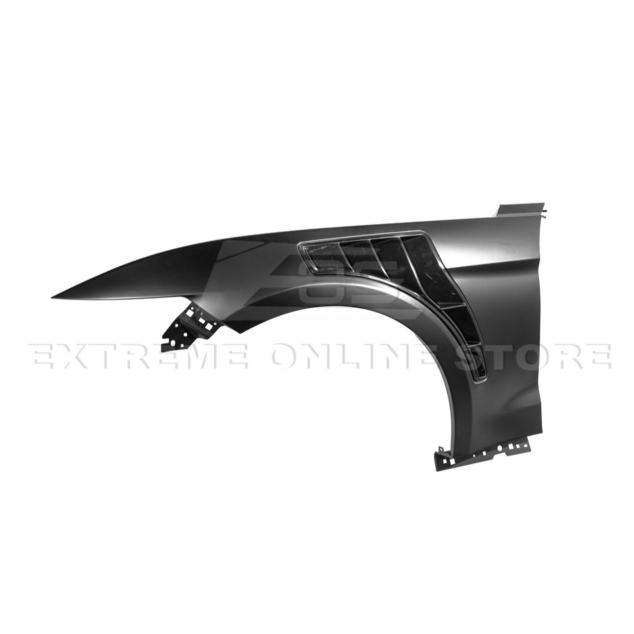 Ford Mustang S550 GT500 KR Style Matte Black Front Side Vented Fenders 2015-2017
