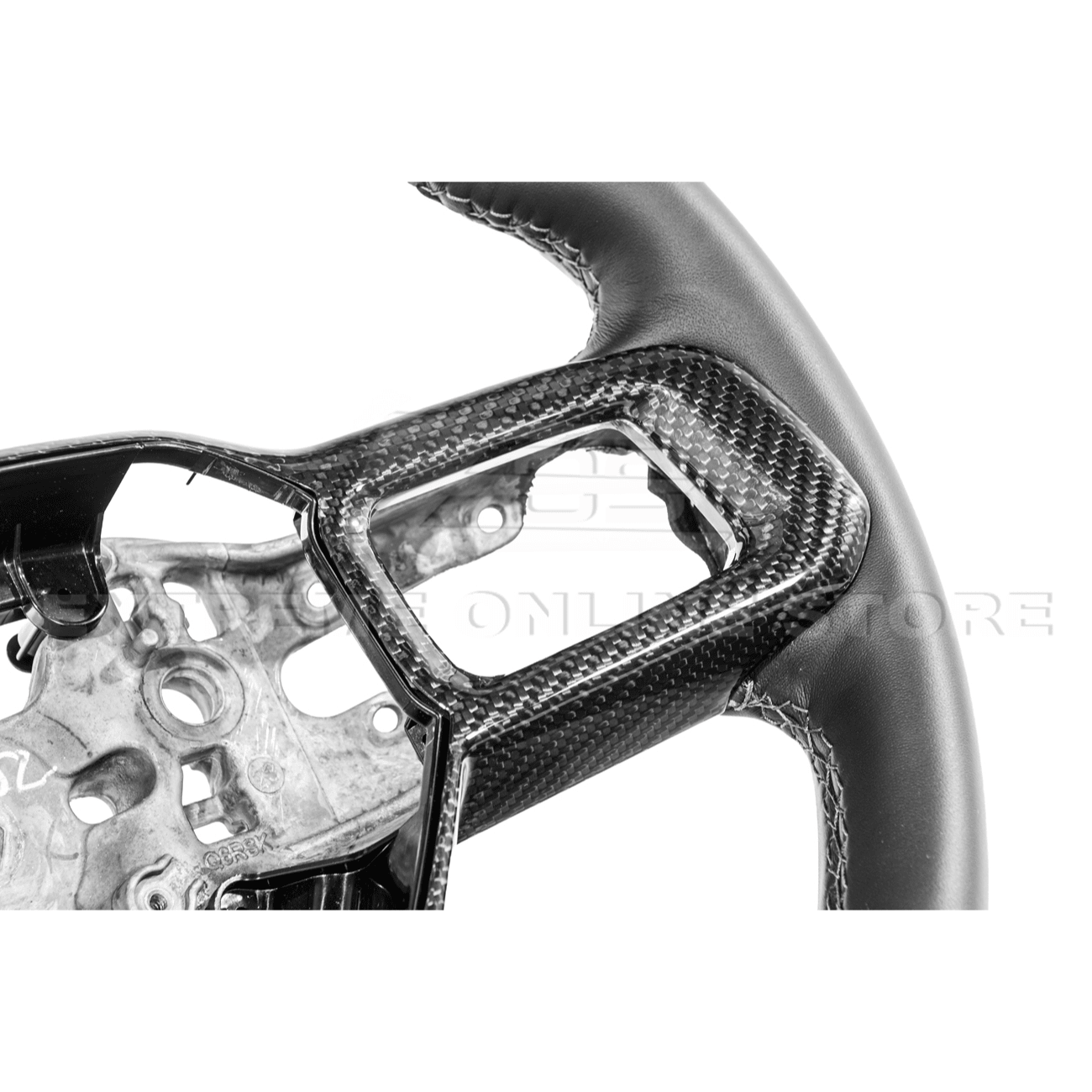 Mustang S650 Carbon Fiber Steering Wheel Trim Full Cover 2024-Up