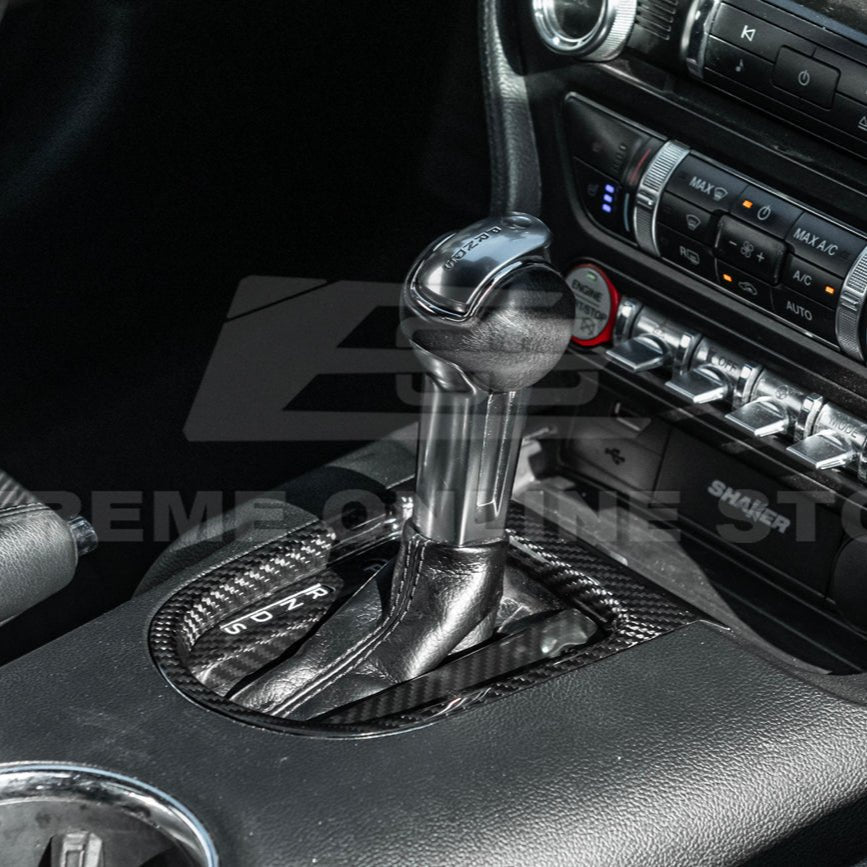 Ford Mustang S550 Dry Carbon Fiber Center Gear Shift Panel Trim Cover 2015-2023