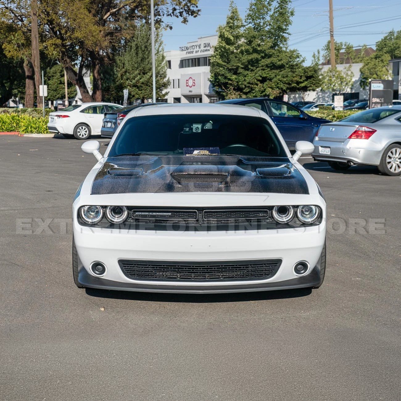 Dodge Challenger LA Factory Style Carbon Fiber Headlight Trim Cover & Front Grille Insert Overlay Kit 2015-2023