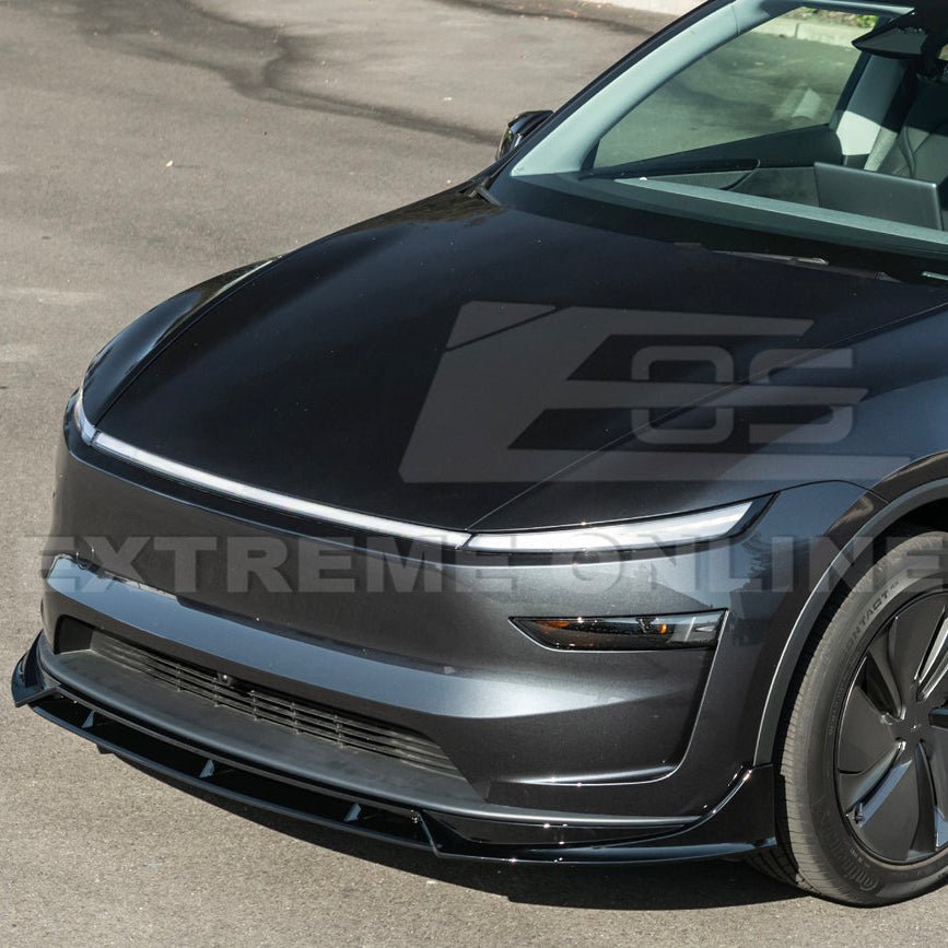 Tesla Model Y Track Style Gloss Black 4 Piece Front Bumper Lip Splitter 2025-Up