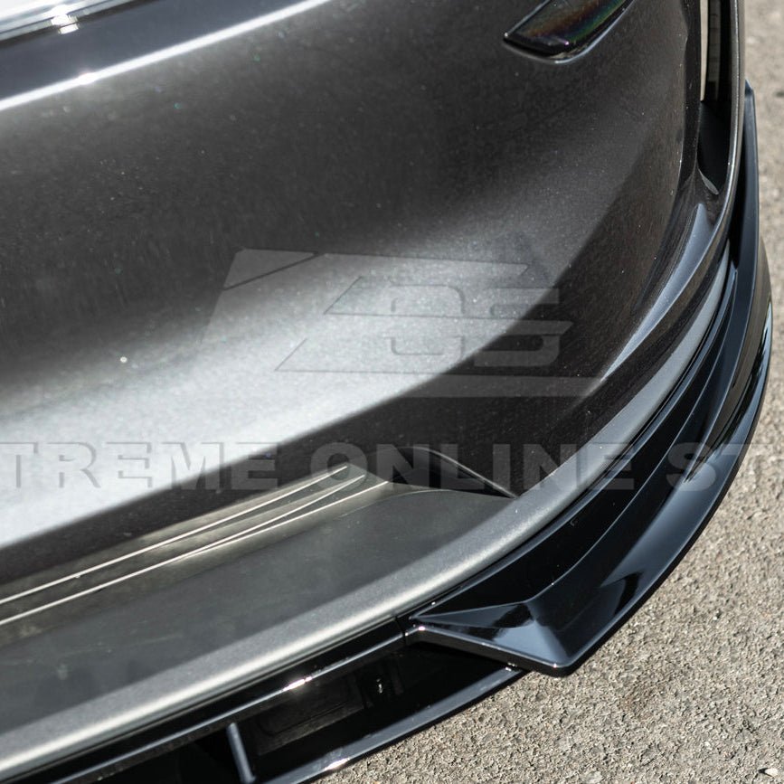 Tesla Model Y Track Style Gloss Black 4 Piece Front Bumper Lip Splitter 2025-Up