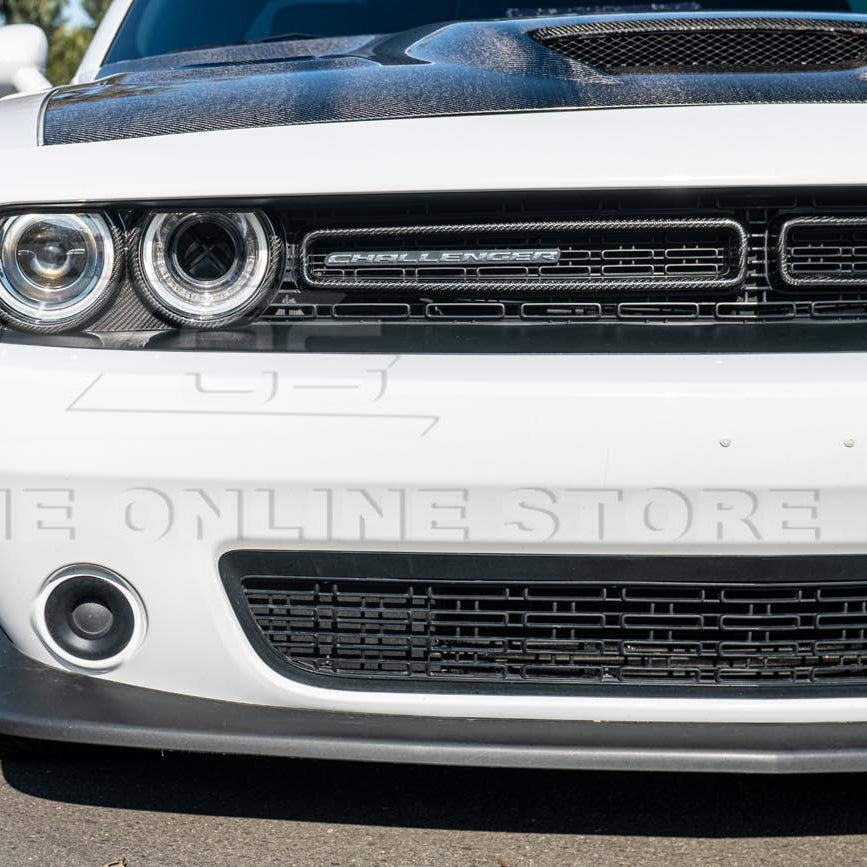 Dodge Challenger Factory Style Carbon Fiber Front Grille Trim Insert Overlay 2015-2023