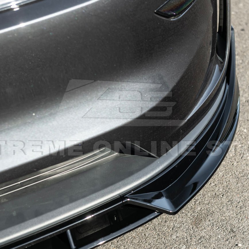 Tesla Model Y Track Style Gloss Black Front Lip Splitter Side Skirts Kit 2025-Up