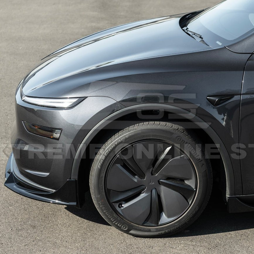 Tesla Model Y Track Style Gloss Black Front Lip Side Skirts Rear Spoiler Body Kit 2025-Up