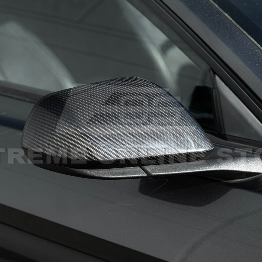 Ford Mustang S550 Dry Carbon Fiber Mirror Cap Cover Pair 2015-2023