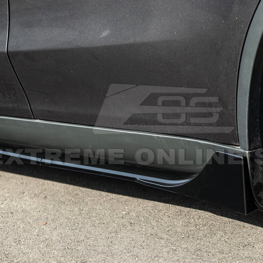 Tesla Model Y Track Style Gloss Black Side Skirts Rocker Panel Pair 2025-Up
