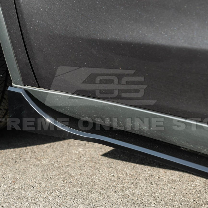 Tesla Model Y Track Style Gloss Black Side Skirts Rocker Panel Pair 2025-Up