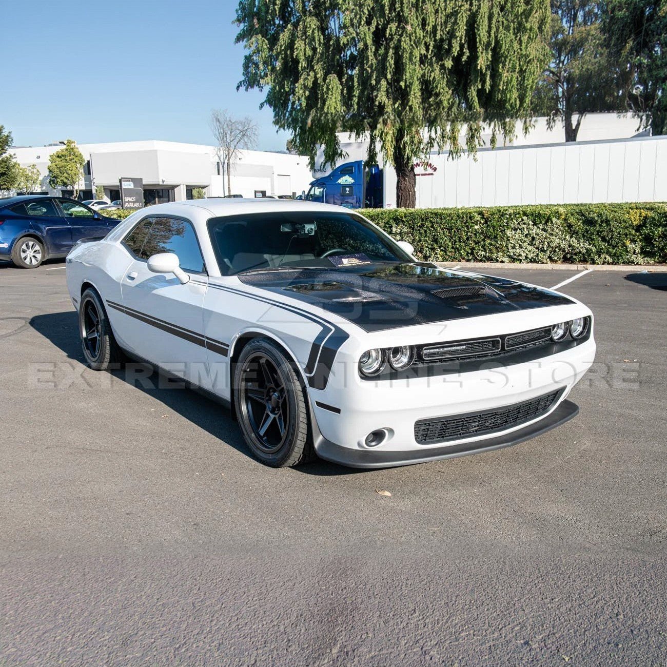 Dodge Challenger LA Factory Style Carbon Fiber Headlight Trim Cover & Front Grille Insert Overlay Kit 2015-2023
