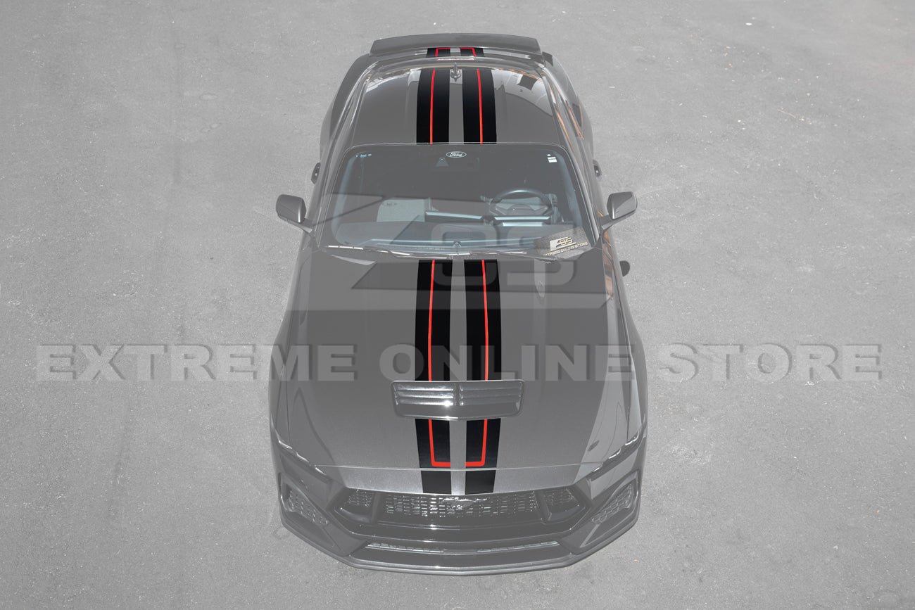 Ford Mustang S650 GT Rally Style Top Racing Stripe Vinyl Decal 2024-Up