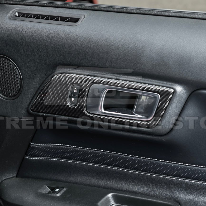Ford Mustang S550 Factory Style Dry Carbon Fiber Door Handle Panel Cover 2015-2023
