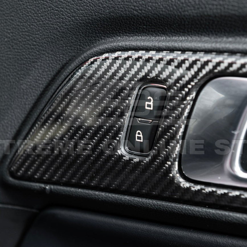 Ford Mustang S550 Factory Style Dry Carbon Fiber Door Handle Panel Cover 2015-2023