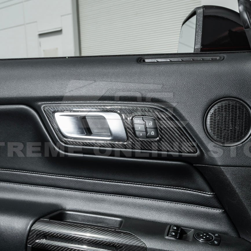 Ford Mustang S550 Factory Style Dry Carbon Fiber Door Handle Panel Cover 2015-2023