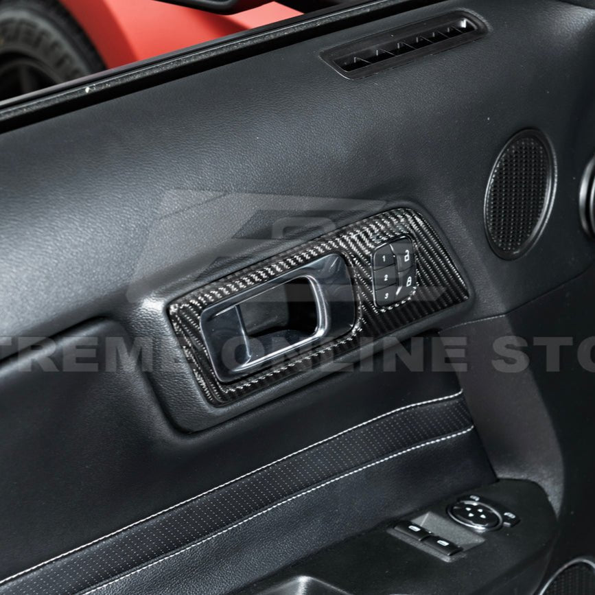 Ford Mustang S550 Factory Style Dry Carbon Fiber Door Handle Panel Cover 2015-2023