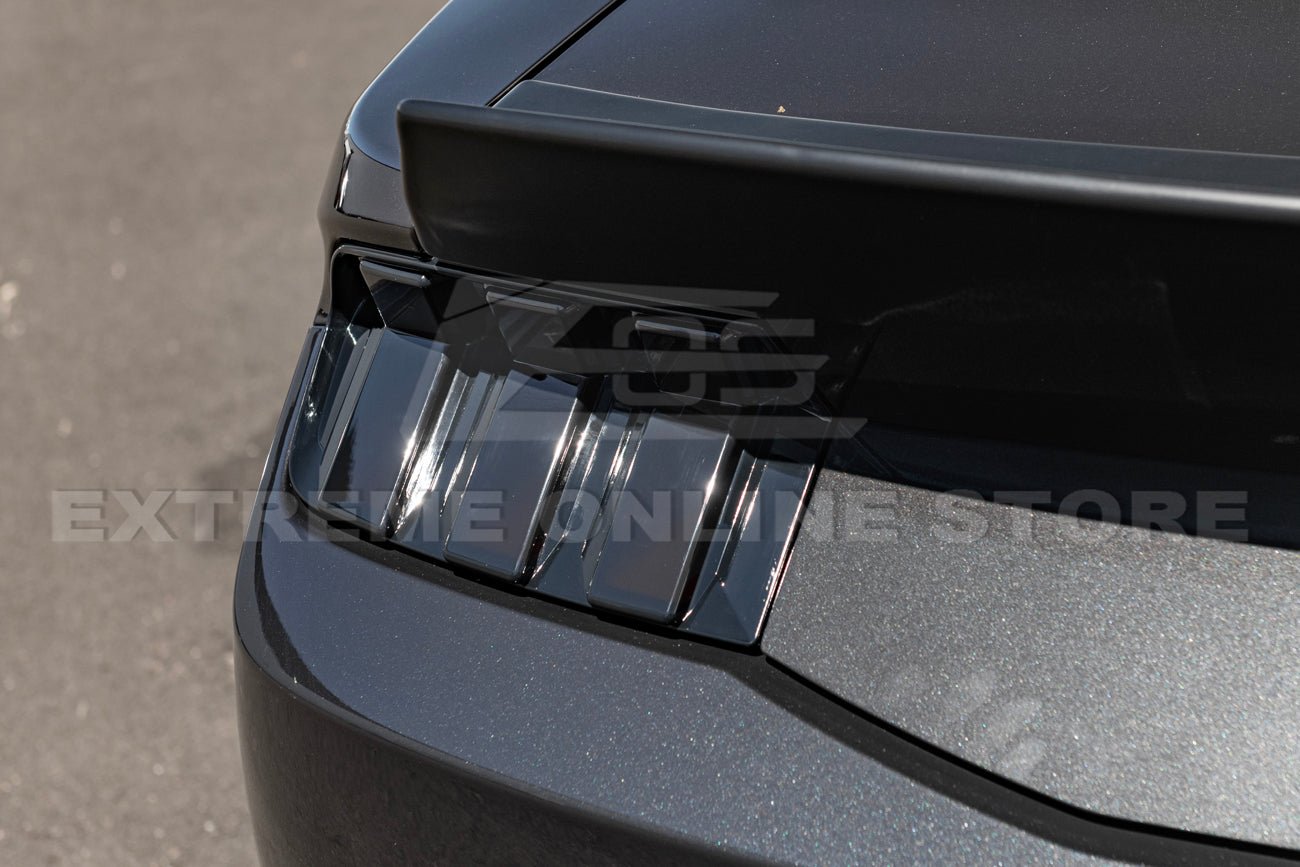 Ford Mustang S650 Factory Style Smoke Tinted Rear Tail Light Trim Bezel Cover 2024-Up