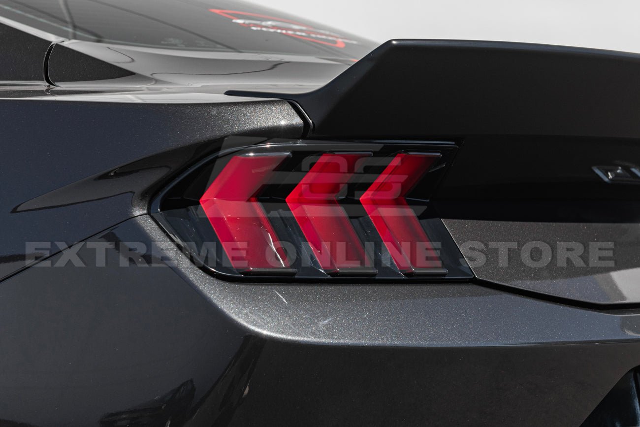 Ford Mustang S650 Factory Style Smoke Tinted Rear Tail Light Trim Bezel Cover 2024-Up