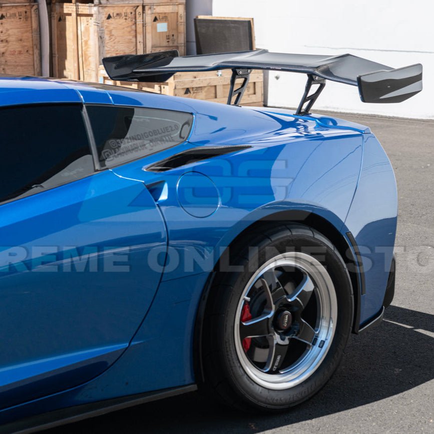 Chevrolet Corvette C7 ZR1 ZTK Style Carbon Fiber High Wing Rear Spoiler Kit 2014-2019